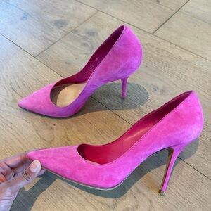Christian Dior Women's Pink Suede Pointed-Toe Stiletto Pumps